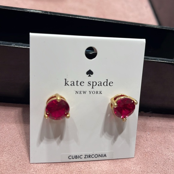 Kate Spade Red Cubic Zirconia Earrings - Picture 6 of 16